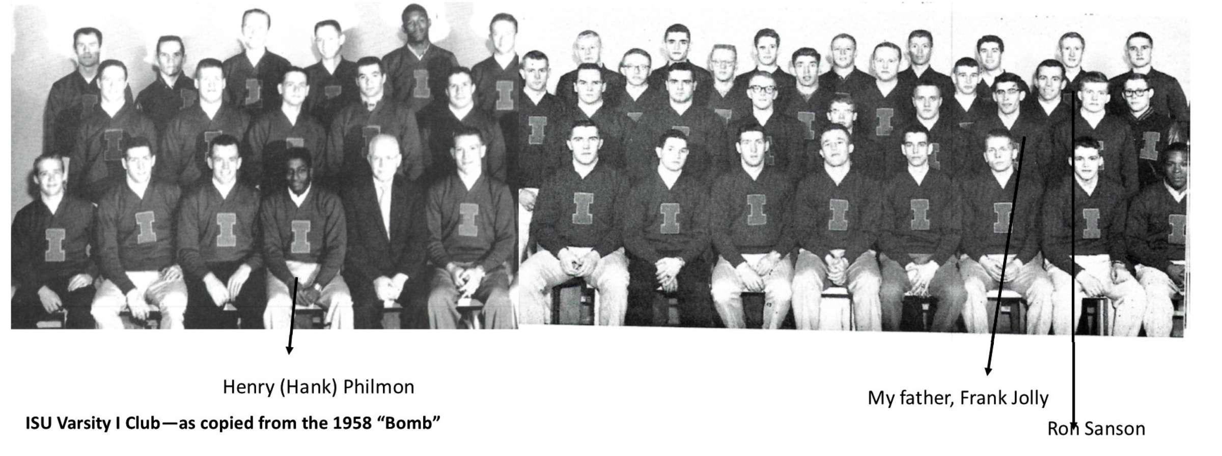 Members of the Varsity I Club courtesy of the 1958 Bomb.