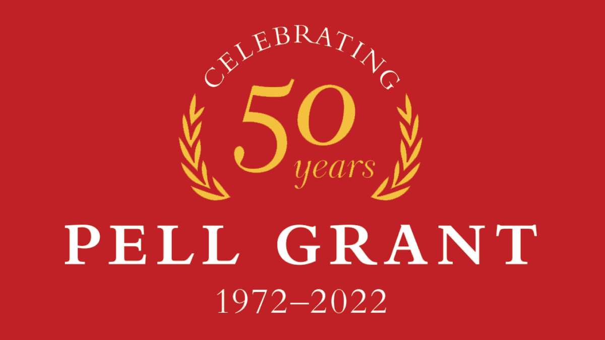 Logo for celebrating 50 years of Pell Grants, 1972-2022.