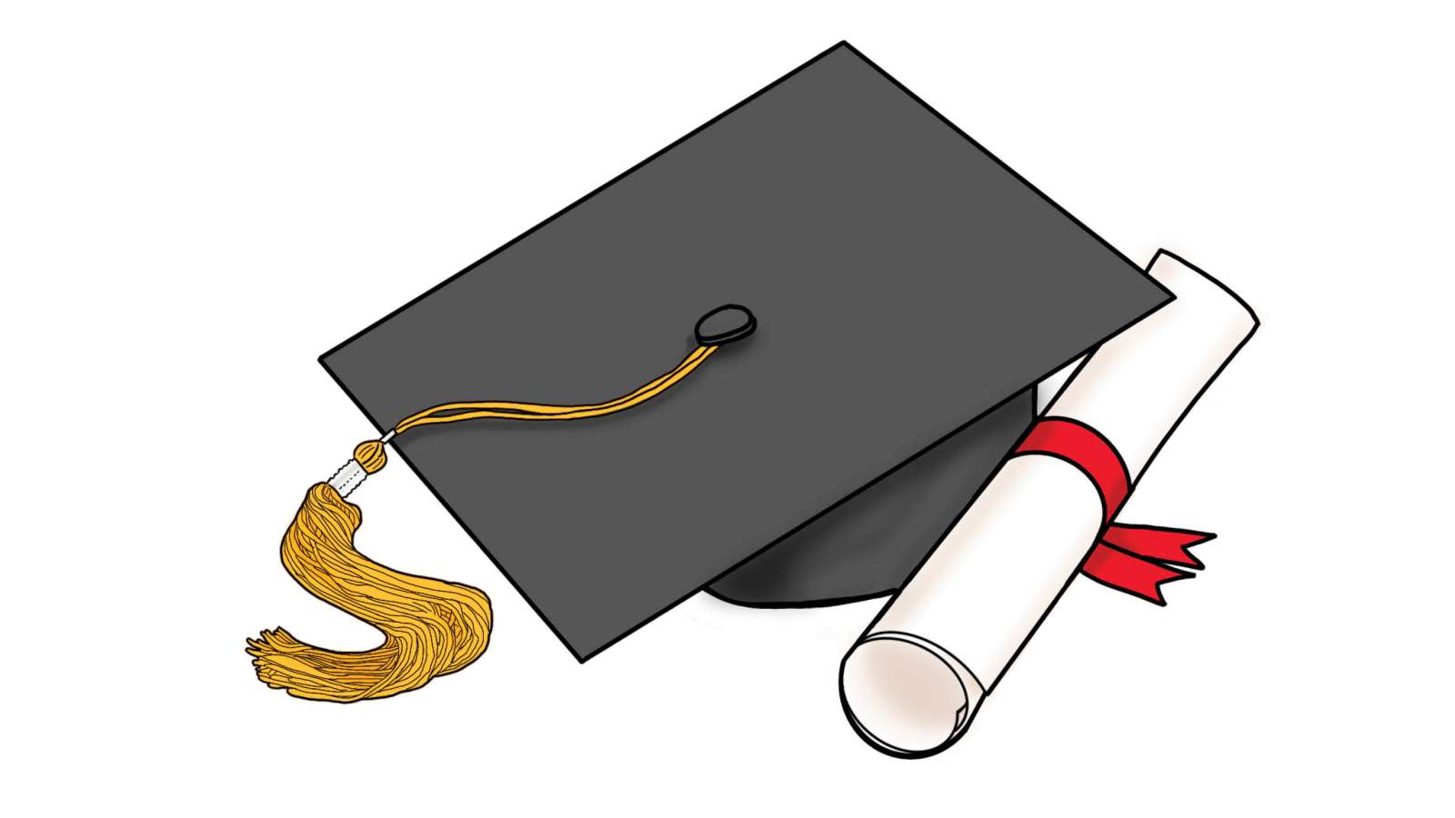 Cap and diploma illustration