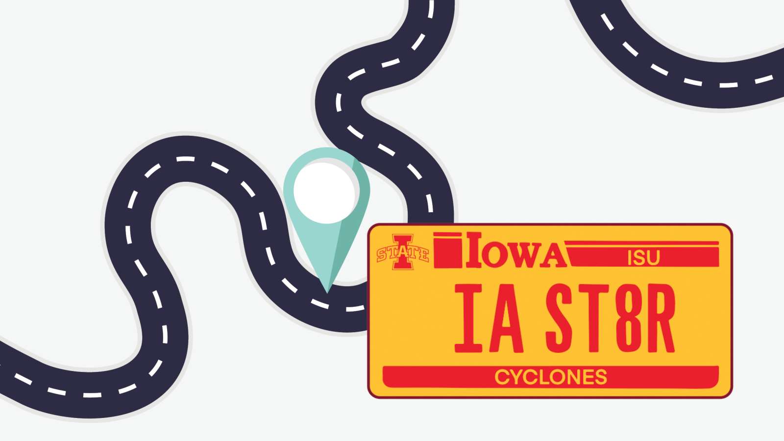 Iowa Stater license plate illustration