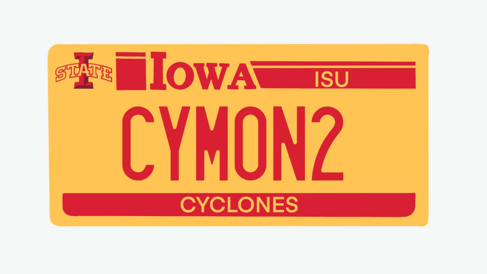 Iowa Stater license plate illustration