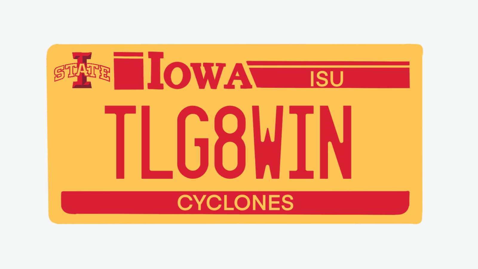 Iowa Stater license plate illustration