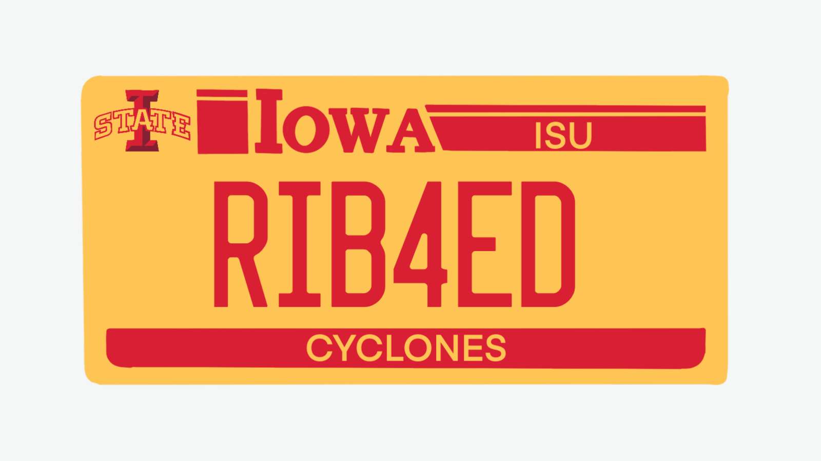 Iowa Stater license plate illustration