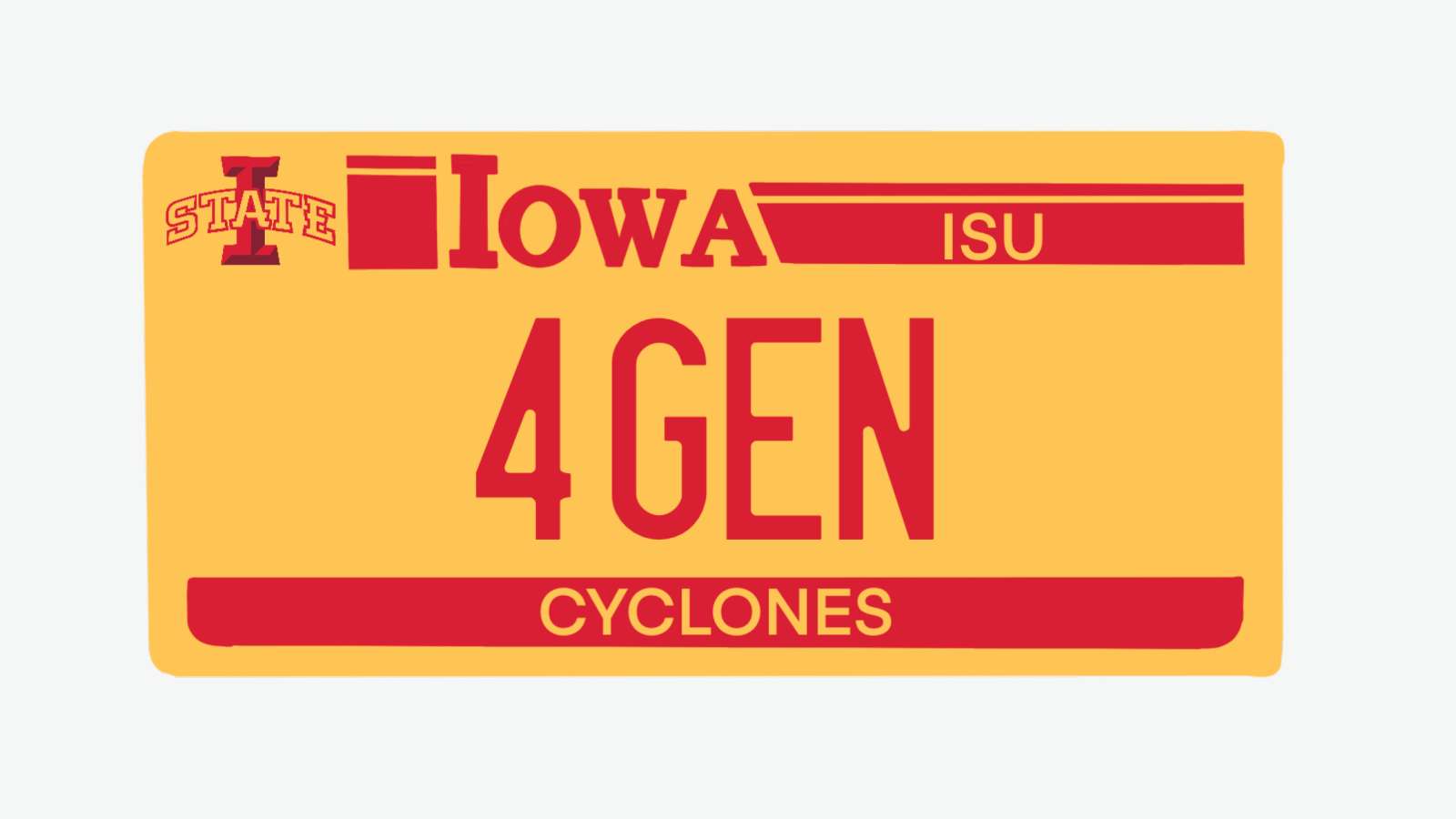 Iowa Stater license plate illustration
