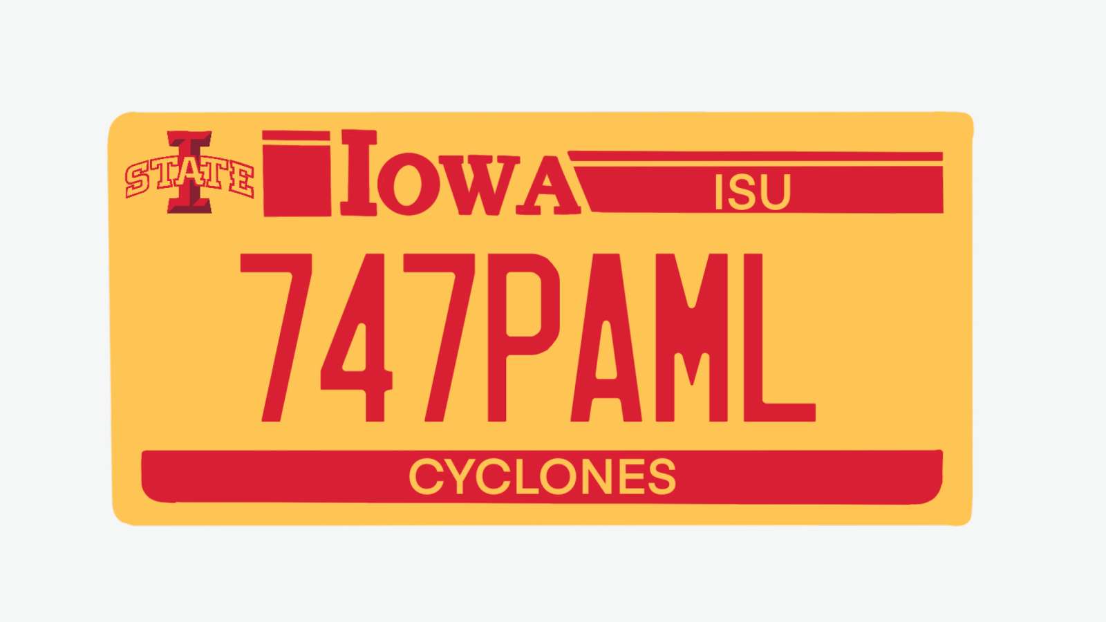 Iowa Stater license plate illustration